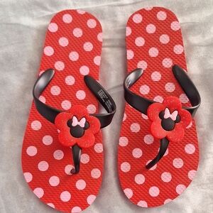 Disney Black and Red Flip Flops